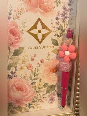 Pink Floral Charm Pen